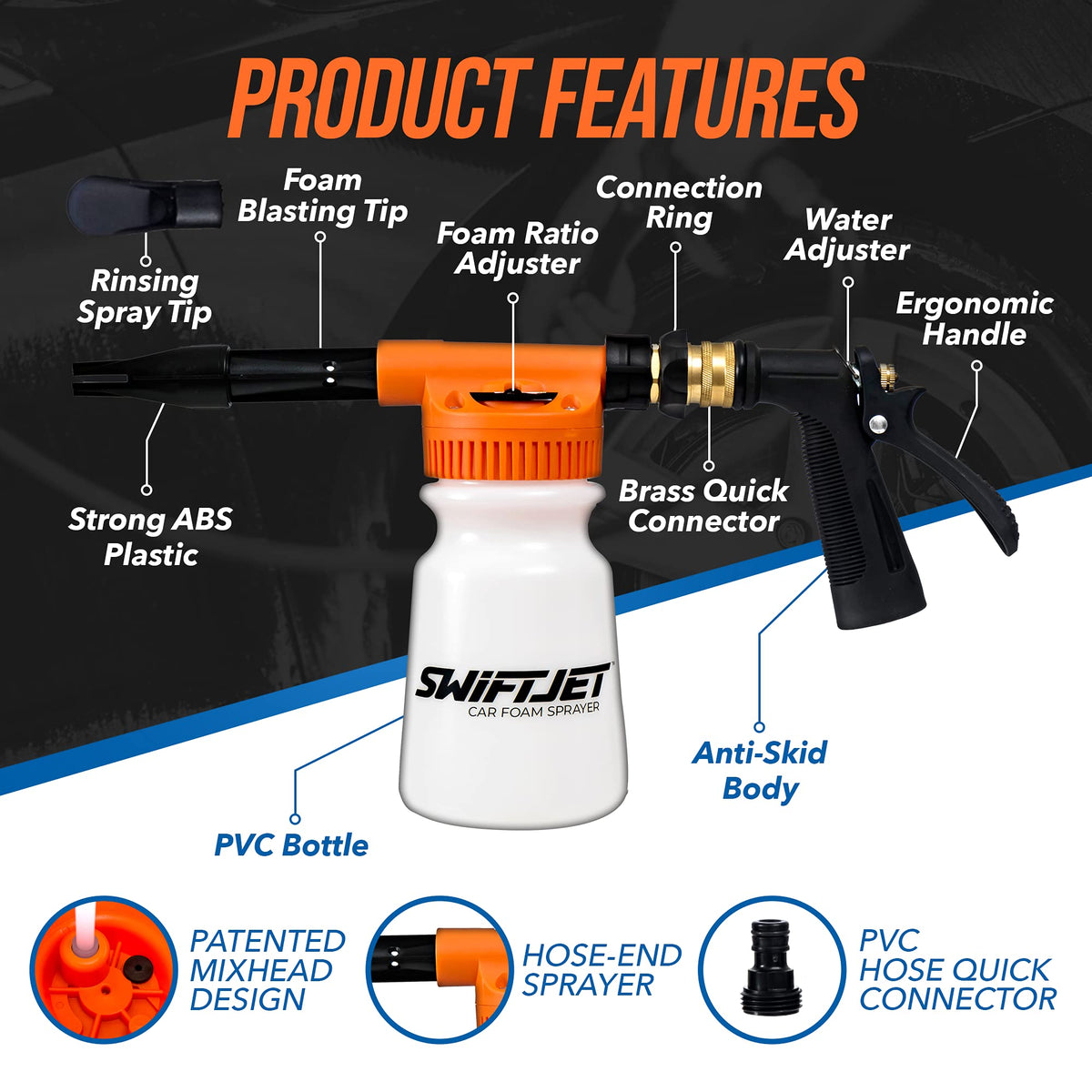 SwiftJet microfiber wash mitt fibers shown close for gentle, scratch-reducing wash benefit