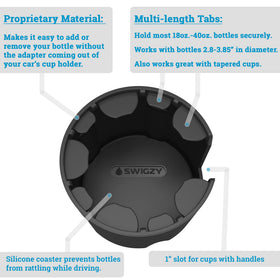 Swigzy next to a ruler showing expandable diameter for accurate fit