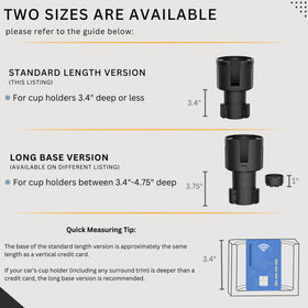 Swigzy measurement guide beside adapter, helps users confirm correct size benefit
