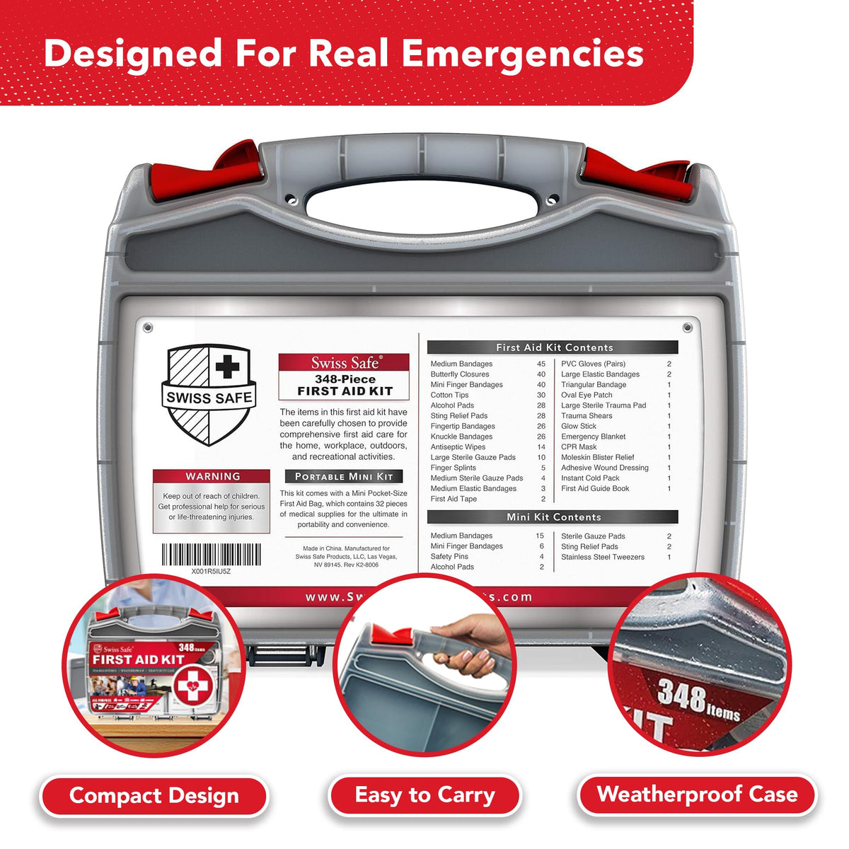 Swiss Safe kit on a campsite table showing handy outdoor preparedness