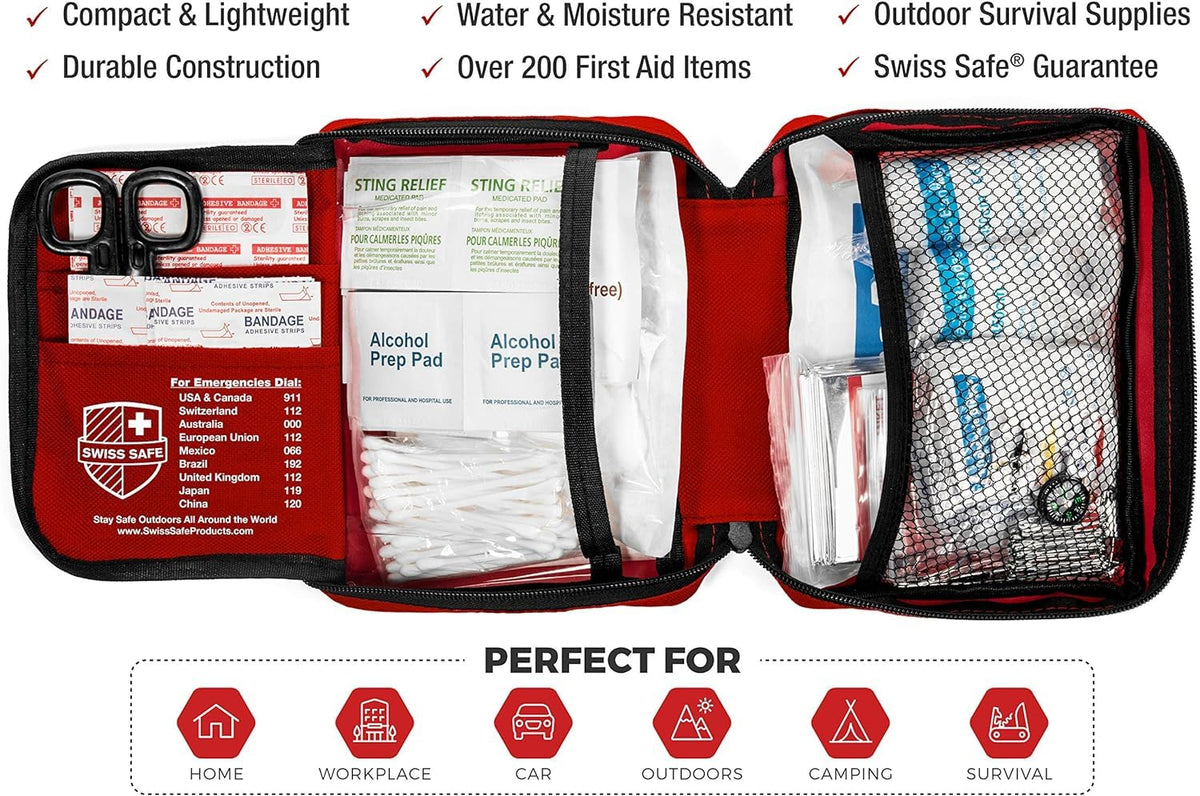 Swiss Safe close-up of bandages and gauze illustrating reliable wound care