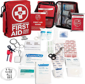 Swiss Safe front packaging showing compact 200-piece kit and portability benefit