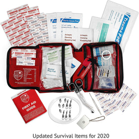 Swiss Safe survival tools detail including fire starter and wire saw for emergency readiness