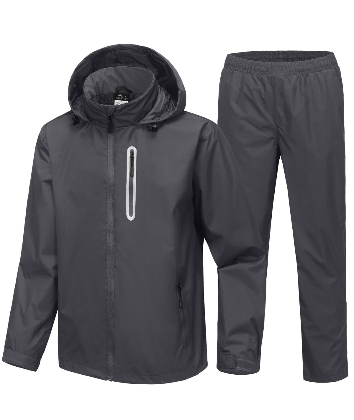 SWISSWELL front view jacket and pants showing full wet-weather coverage and mobility