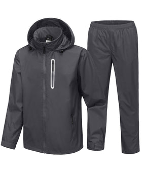 SWISSWELL front view jacket and pants showing full wet-weather coverage and mobility