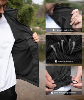 SWISSWELL on golfer casting showing mobility and weather protection