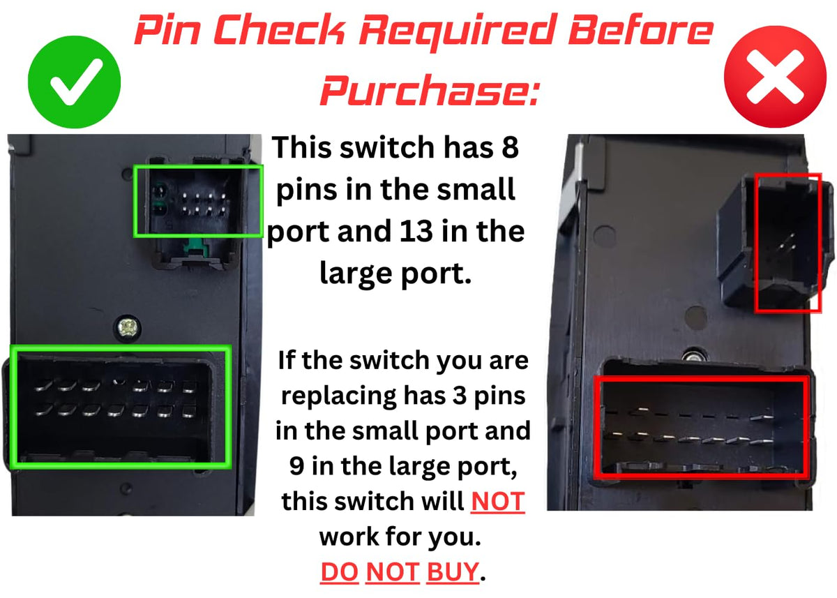 SWITCHDOCTOR master switch connector pins detail to verify fitment and avoid wrong purchase