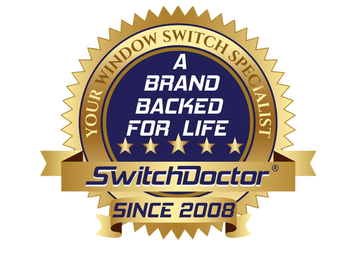 SWITCHDOCTOR switch installed on Ram door panel demonstrating plug-and-play fit