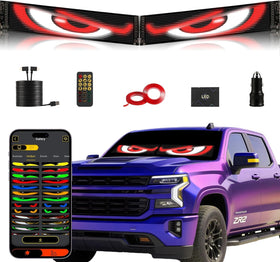 Swivelife Devil Eyes front view showing sleek dual LED panels and profile benefit