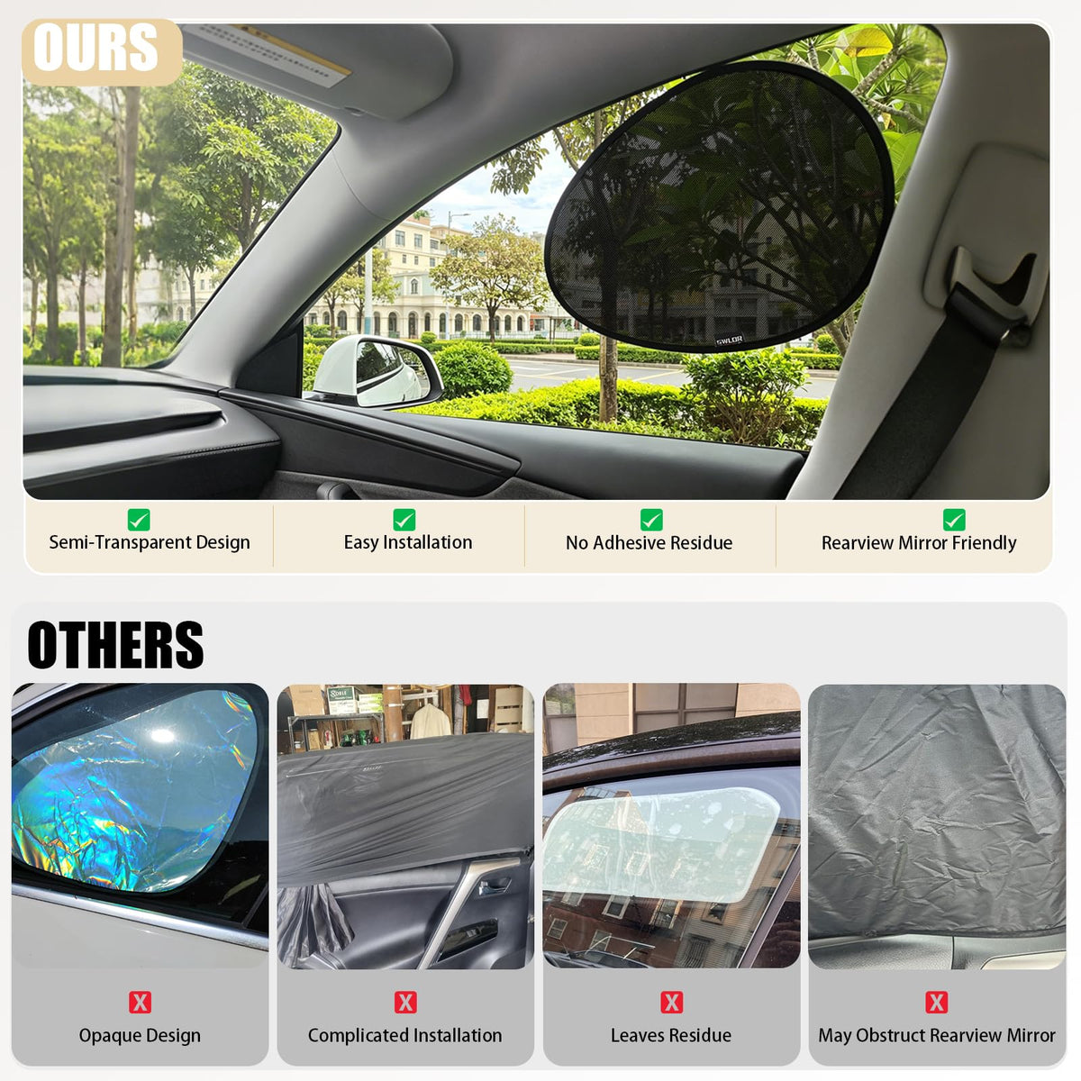 SWLOR installed on passenger window protecting child benefit