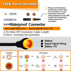 SWRXEarn 3‑pin waterproof connector closeup for reliable wet‑weather connection