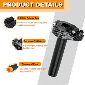 SWRXEarn throttle mounted on 22mm handlebar demonstrating easy right-side installation