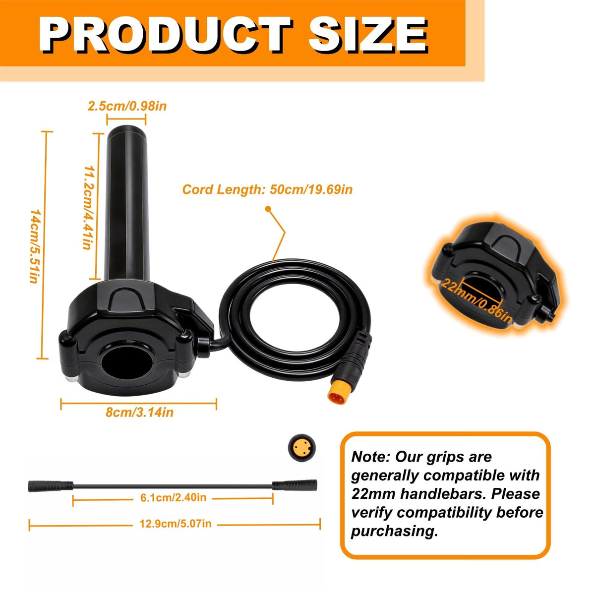 SWRXEarn throttle mounted on Macfox X1 handlebar for reliable right-hand control