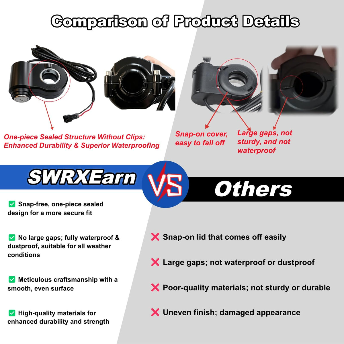 SWRXEarn Surron ignition switch and two keys displayed, adds quick security