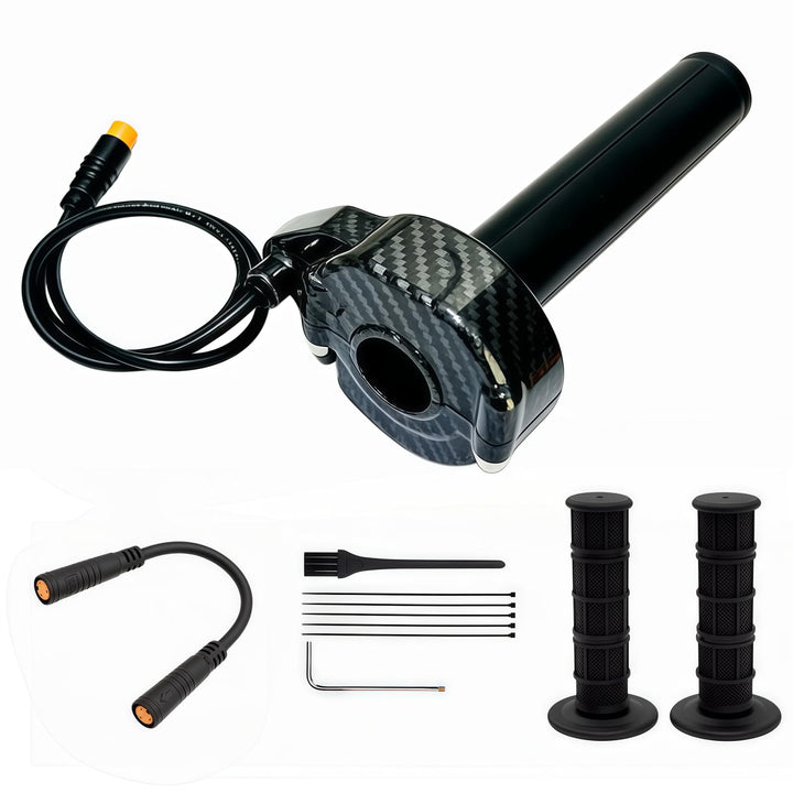 SWRXEarn throttle front angle showing compact housing and ergonomic shape benefit