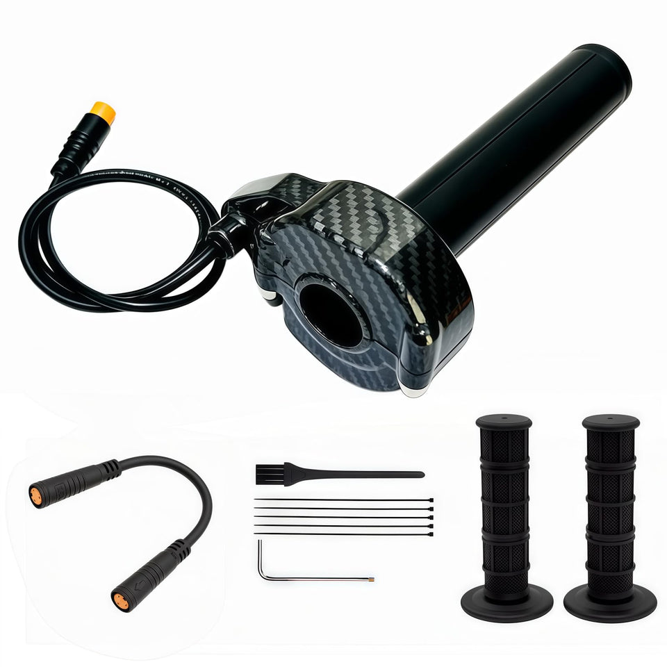 SWRXEarn throttle front angle showing compact housing and ergonomic shape benefit
