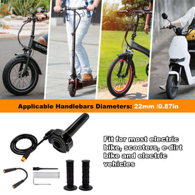SWRXEarn lifestyle shot of rider using the throttle on a Surron-style ebike