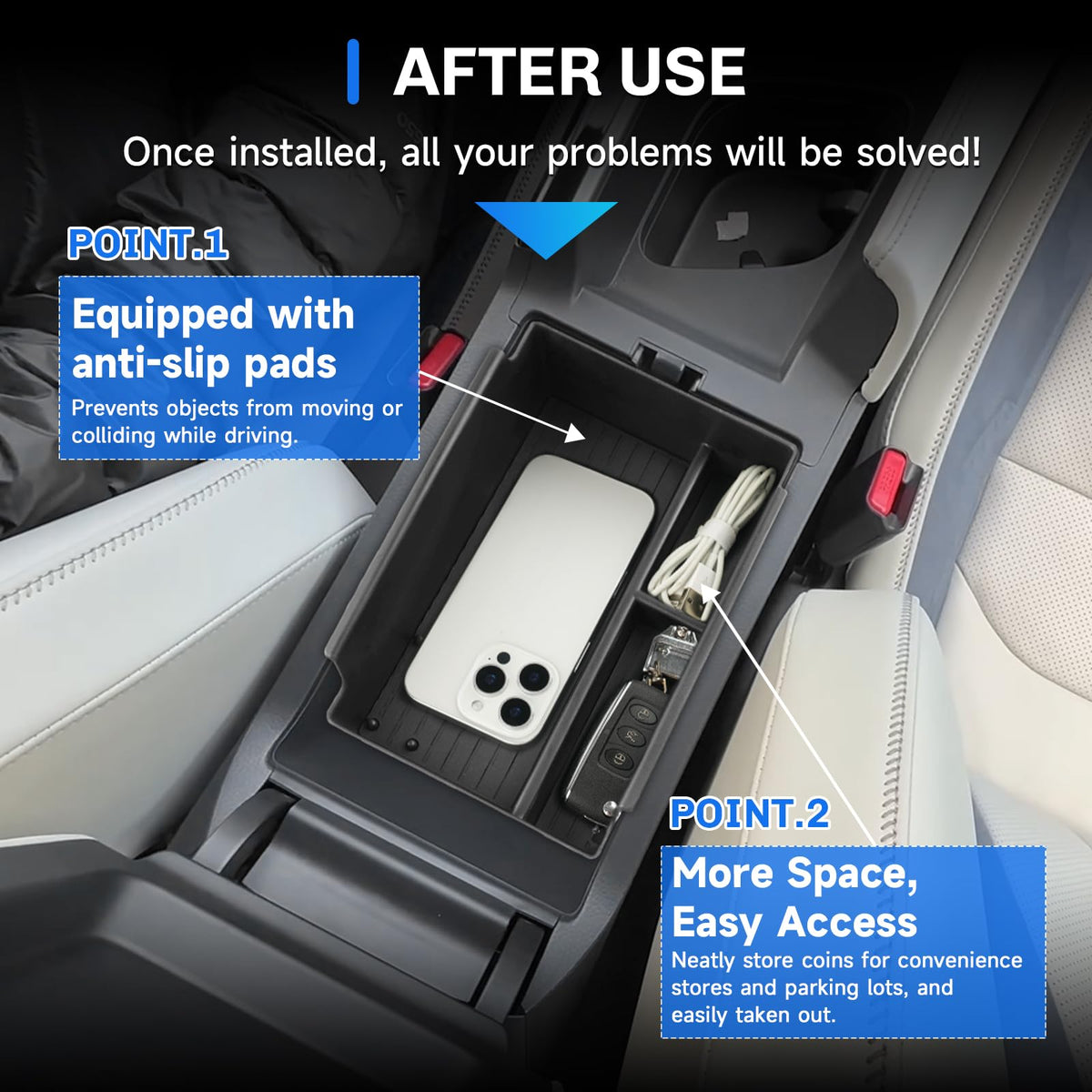 SXCY side-angle of installed tray demonstrating seamless integration