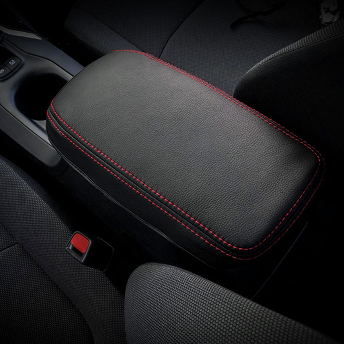 SXCY front view of armrest cover showing neat fit and improved cabin look