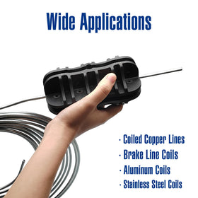 SY-PARTS straightener used on a brake line highlighting quick kink removal benefit
