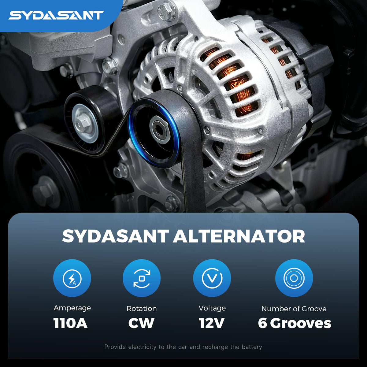 Sydasant alternator three-pin connector and terminal for correct electrical fit