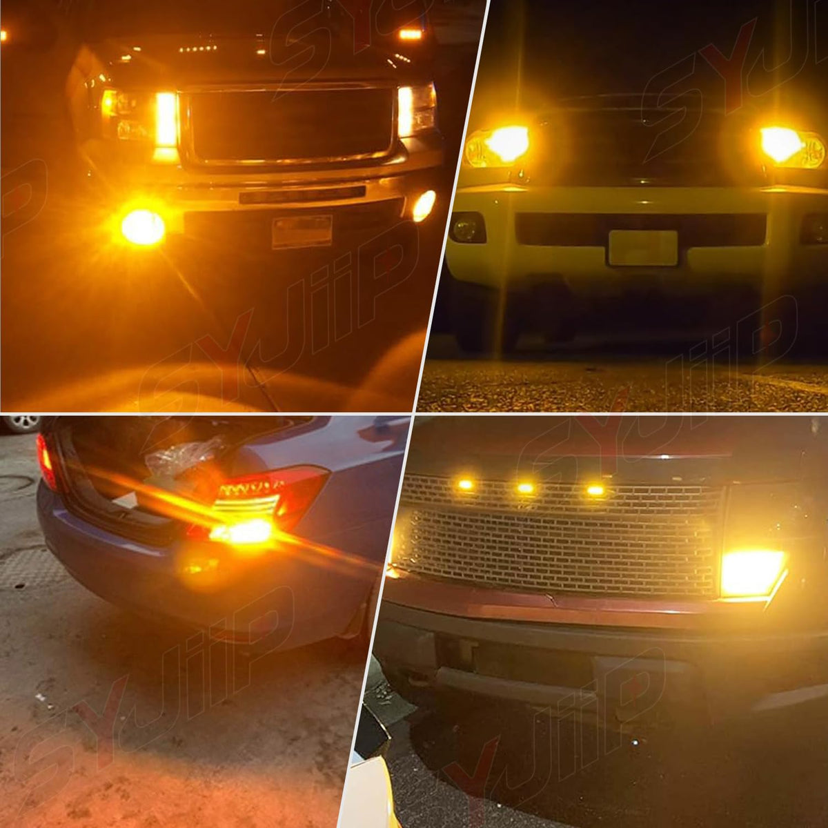 SYJIIP 3157 LED fitted in Dodge Ram rear socket demonstrating clear yellow signal