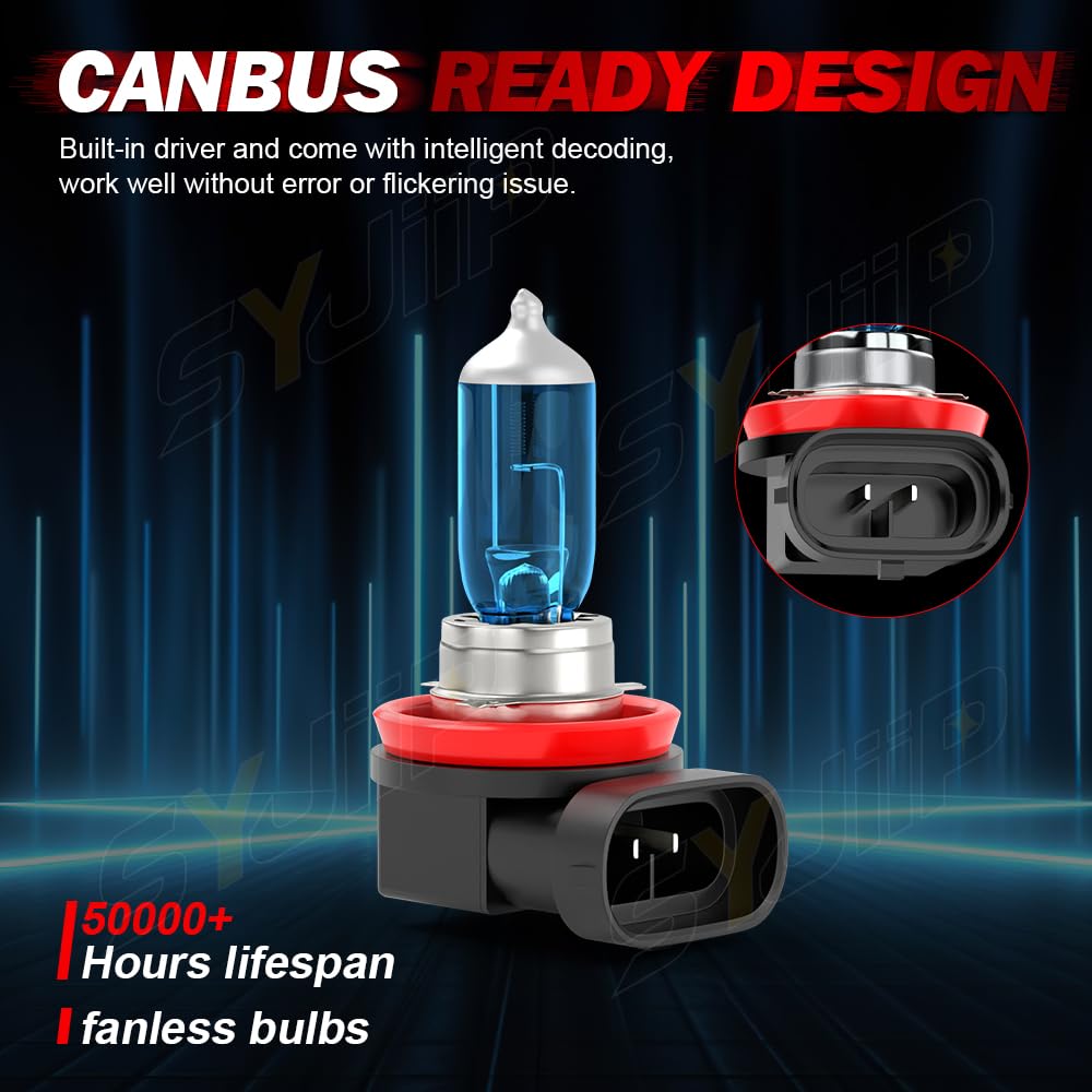 SYJIIP two-pack bulbs displayed, ready replacement set for both beams