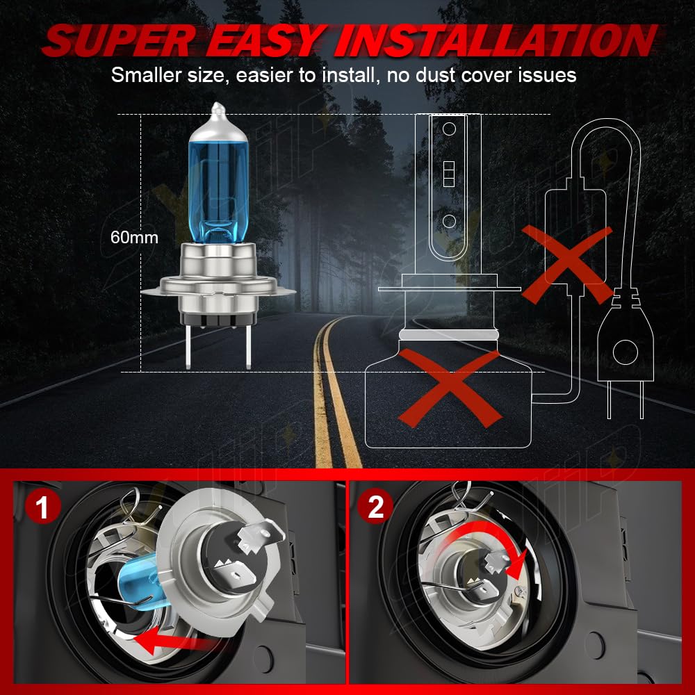 SYJIIP bulb installed in Kia Forte headlight showing improved visibility