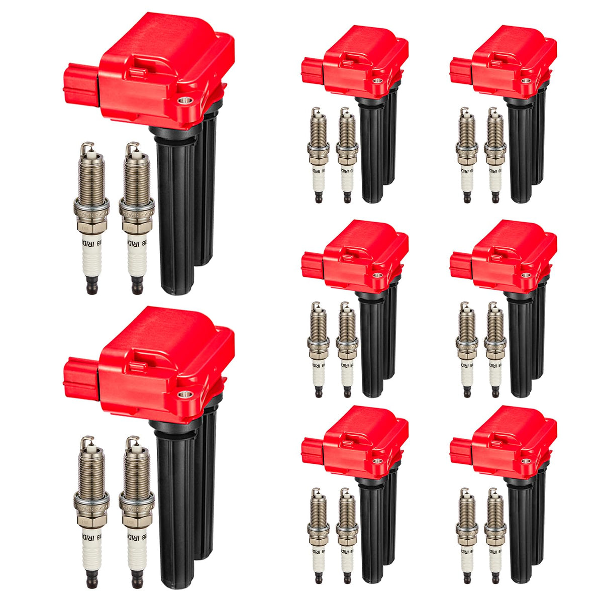 SYKRSS front packaging showing eight coils and sixteen plugs, ready to replace OEM parts