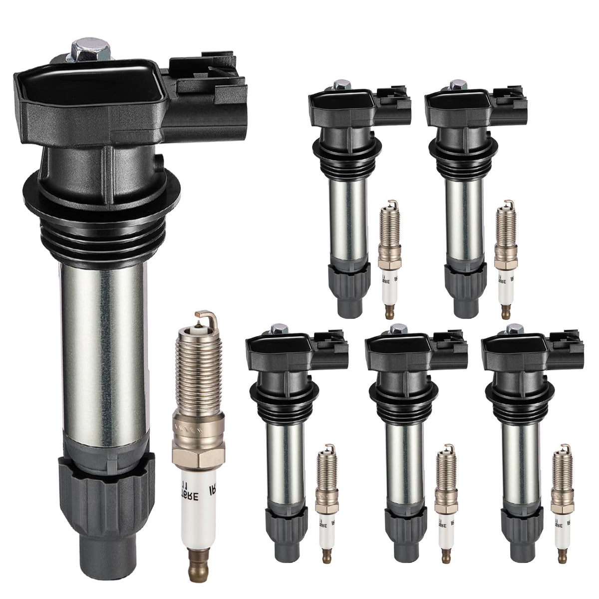SYKRSS front packaging showing full 6-coil 6-plug kit and fitment info for quick identification and confidence