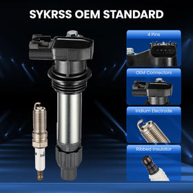 SYKRSS iridium spark plug tip detail highlighting durable electrode for consistent firing and longevity