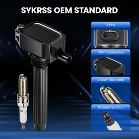 SYKRSS iridium spark plug tip macro illustrating focused spark efficiency