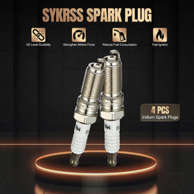 SYKRSS spark plug beside ruler showing dimensions for proper fit confirmation