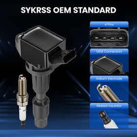 SYKRSS spark plug iridium tip close-up for longer life and consistent spark