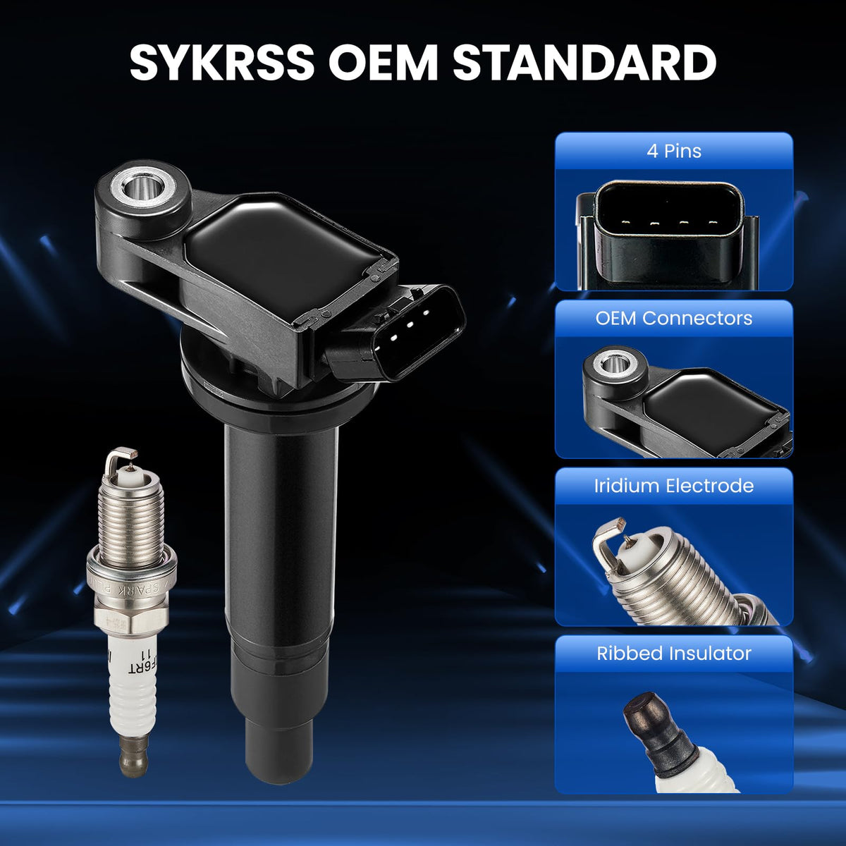 SYKRSS 4504 spark plug iridium tip for reliable ignition performance