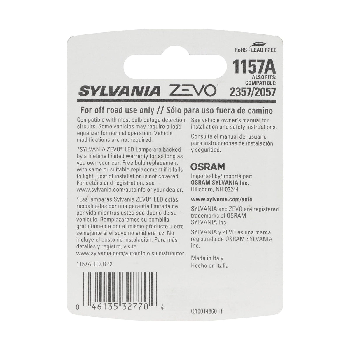 SYLVANIA ZEVO amber 1157 bulb close-up highlighting precise LED array and brighter light