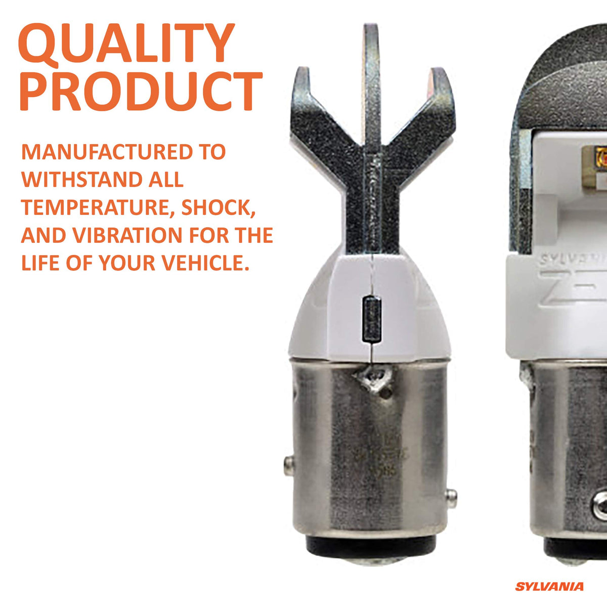 SYLVANIA ZEVO amber bulbs illuminating a car at night highlighting safer road visibility