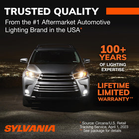 SYLVANIA 1157 ZEVO two-bulb pack removed from box with included labeling and part information visible