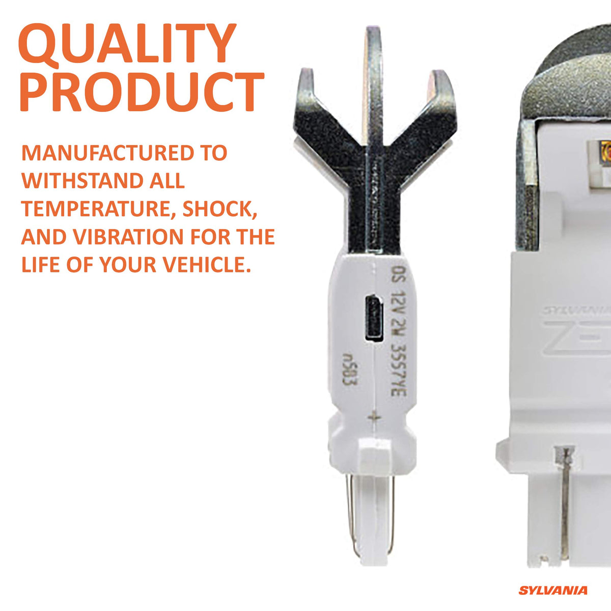 SYLVANIA brand label and warranty information on ZEVO product packaging