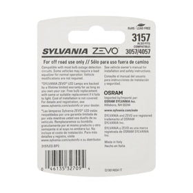 close-up of SYLVANIA 3157 ZEVO bulb face highlighting LED arrays and clarity