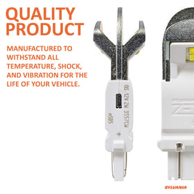product label close-up showing SYLVANIA branding and lifetime warranty note