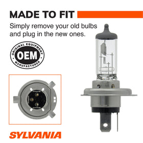SYLVANIA 9003 installed in vehicle headlight demonstrating straightforward replacement
