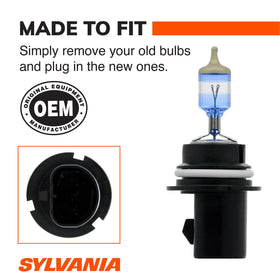 SYLVANIA 9004 SilverStar Ultra visible filament and base detail showing precise construction for focused beam