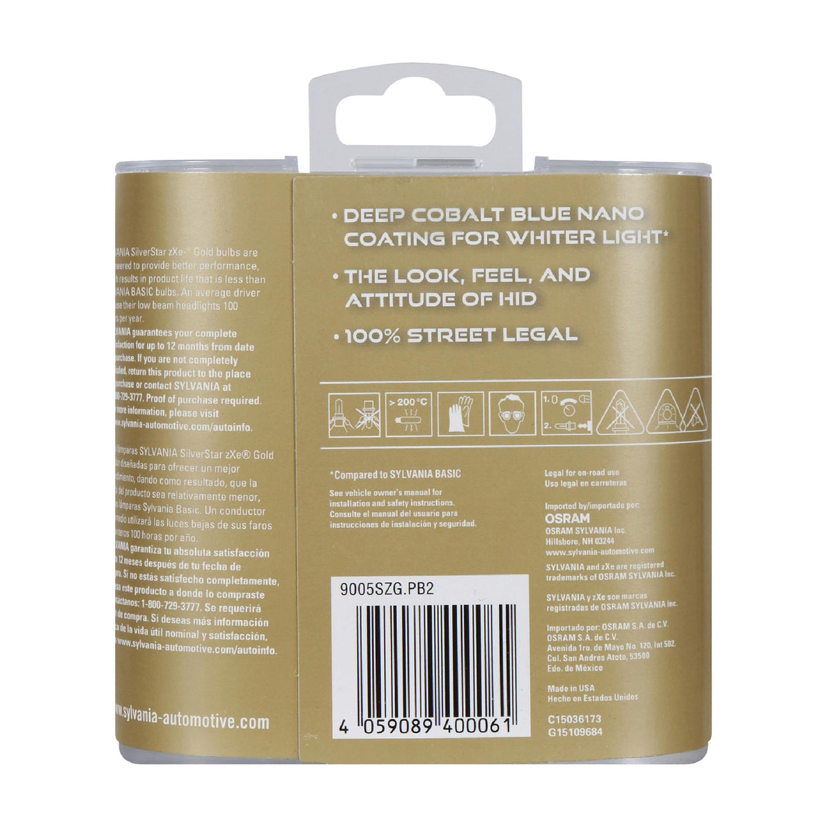 SYLVANIA bulb close-up highlighting cobalt coating for whiter light