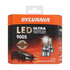 SYLVANIA 9005 LED Ultra front view showing bulb design and bright benefit