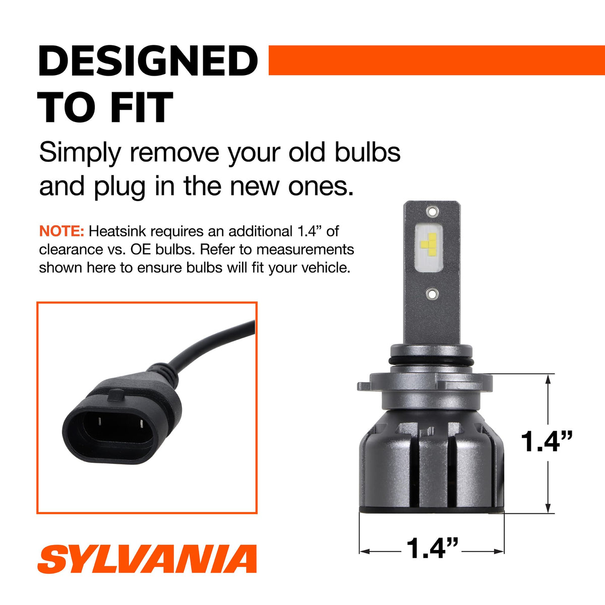 SYLVANIA 9005 LED Ultra heat sink detail illustrating thermal management benefit