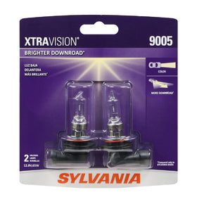 SYLVANIA 9005 XtraVision packaging front showing product details and benefit