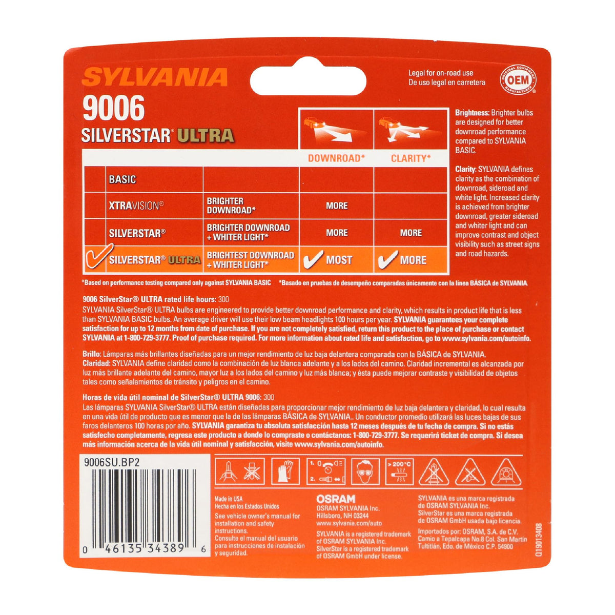 SYLVANIA 9006 side profile showing bulb fit and easy installation
