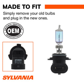sylvania installed headlight demonstrating brighter whiter road illumination