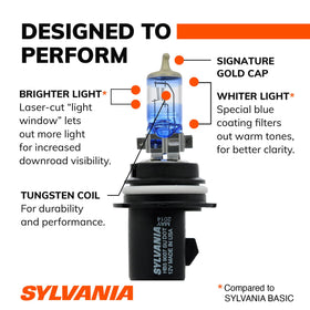 SYLVANIA 9007 beam pattern on road showing clearer visibility